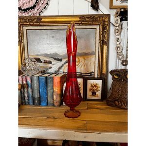 Vintage Fenton Valencia 23 1/2" Amberiana Glass Swung Vase DO NOT BUNDLE